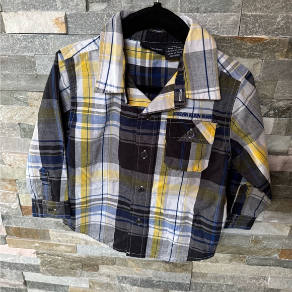 Calvin Klein Jeans Other - Calvin Klein Plaid Shirt with Blue and Yellow Accents